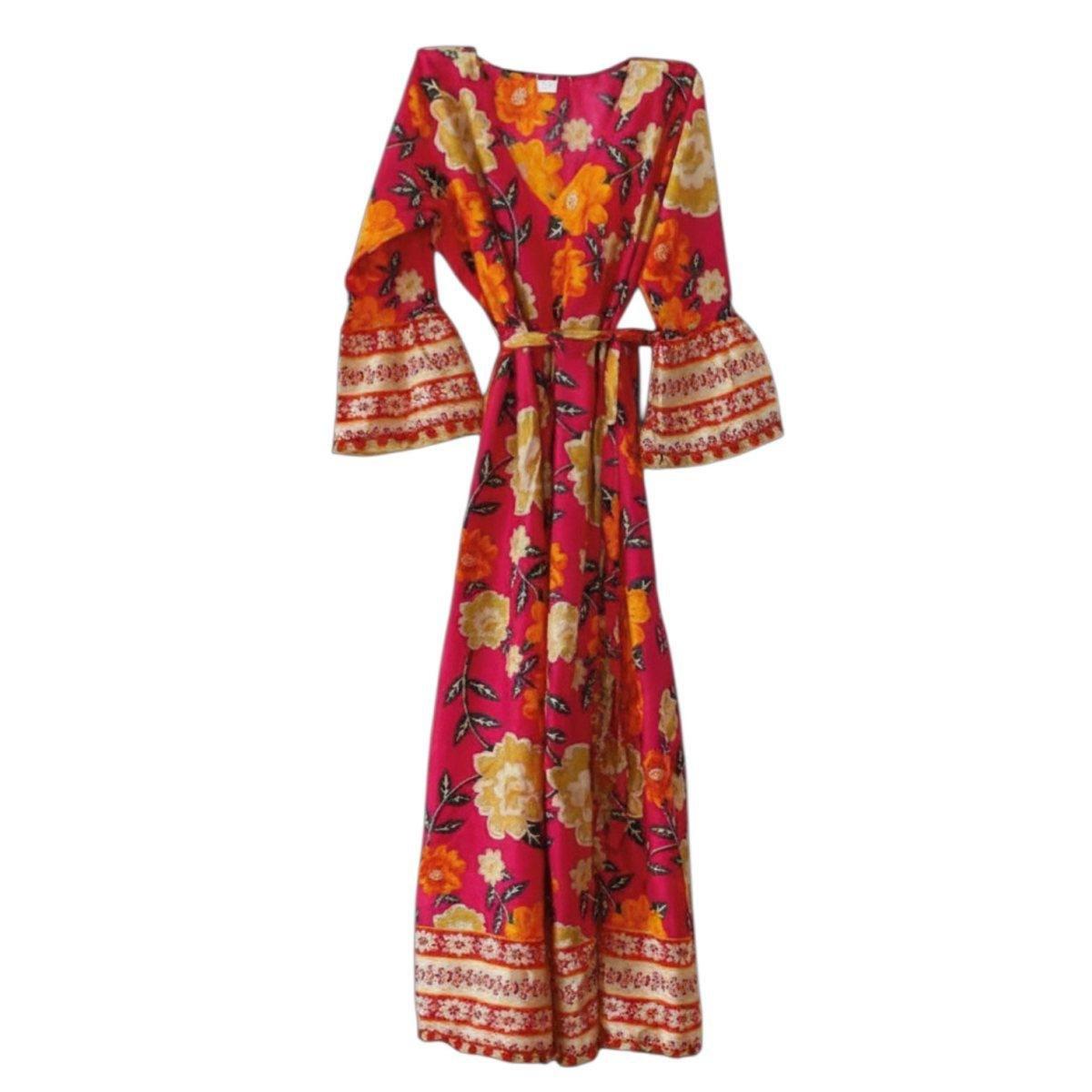Copricostume lungo bohemian donna in cotone fantasia floreale Twiggy
