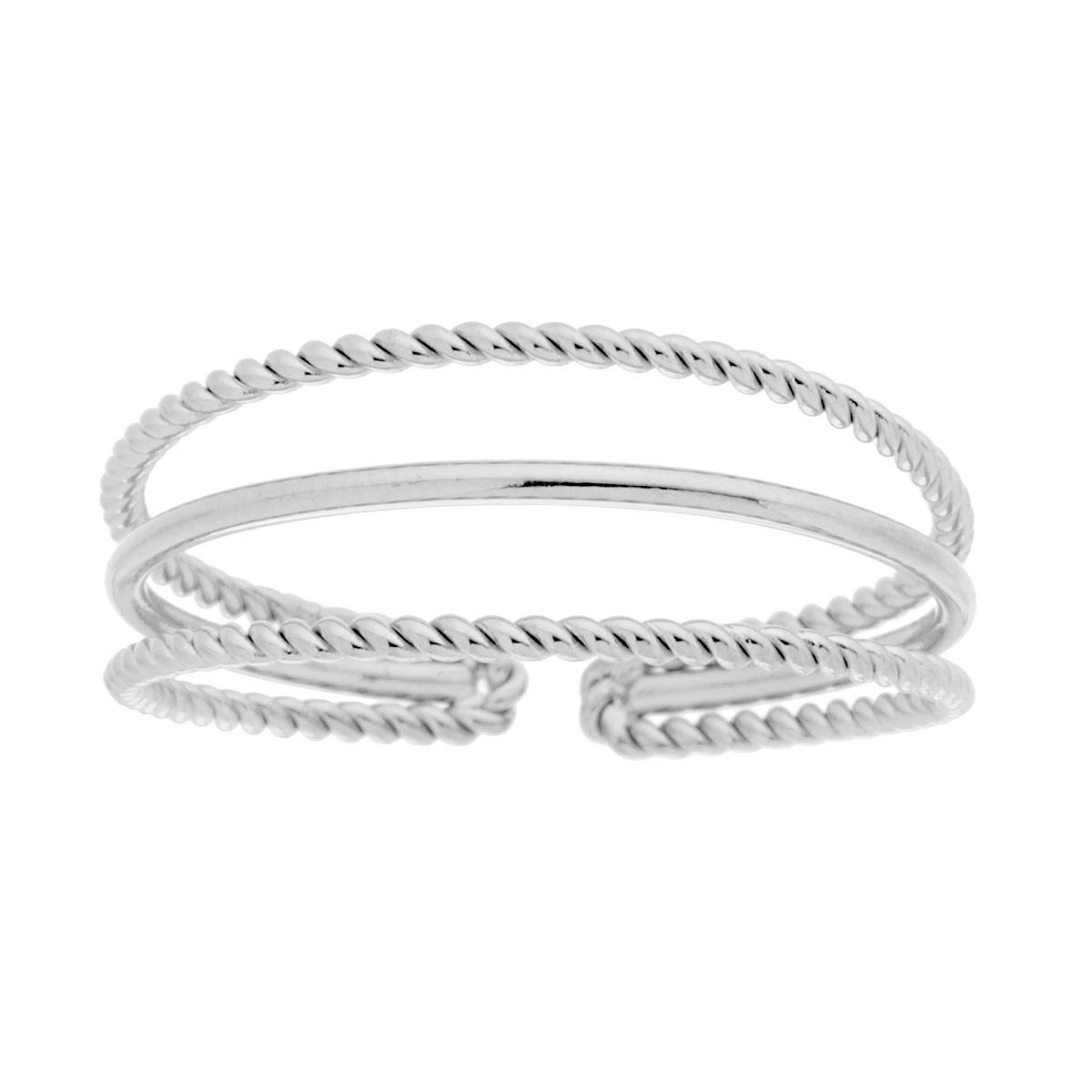 Anello Multifilo Lucido e Torchon in ACCIAIO <BR>