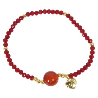 Bracciale donna con pietre da 10 mm in corniola arancio