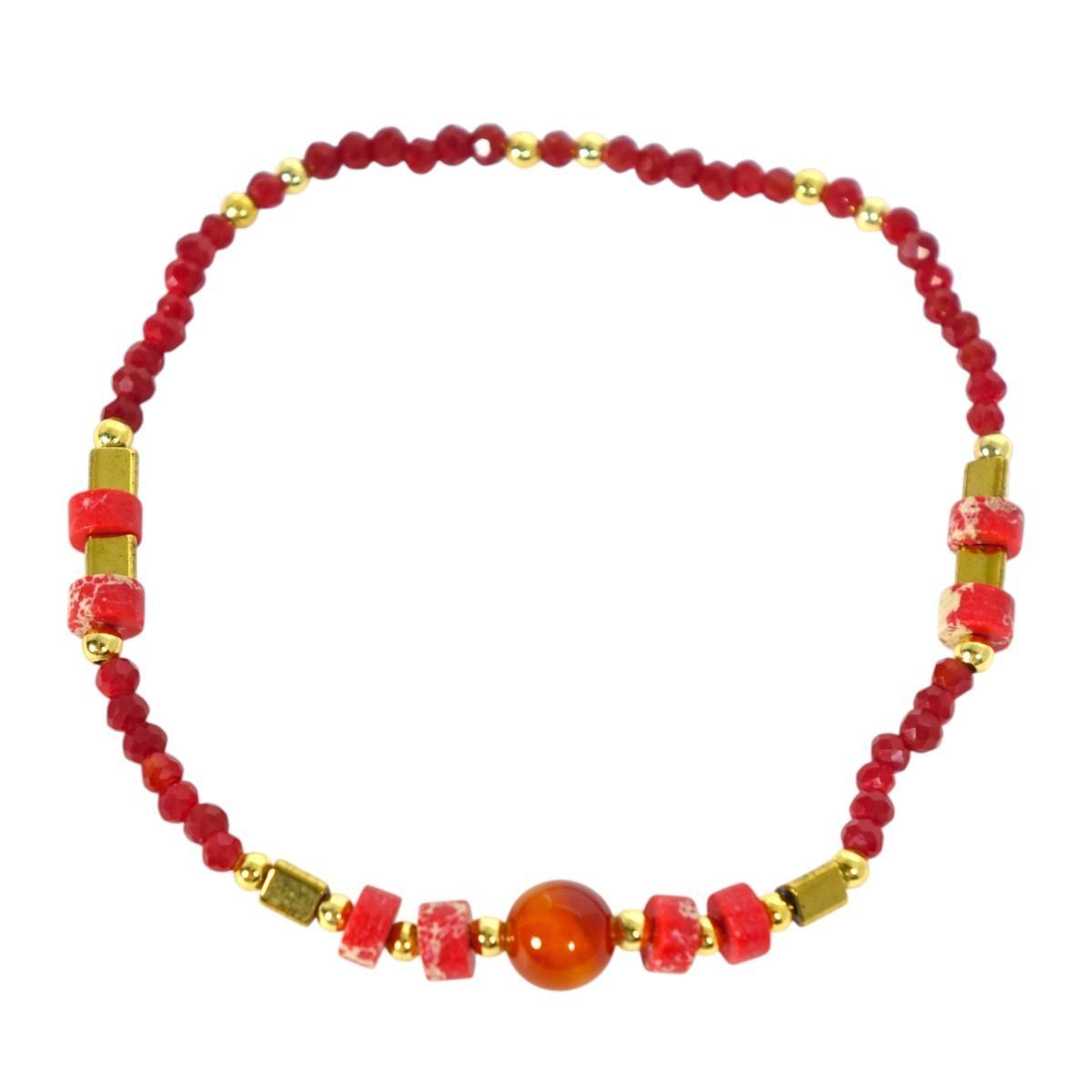 Bracciale donna con pietre in agata rossa