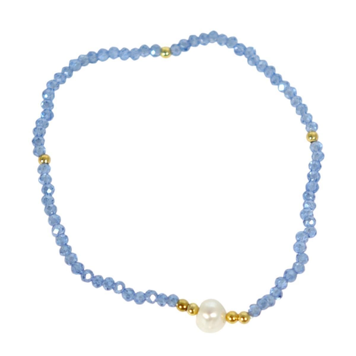 Bracciale donna con pietre in zaffiro e perla