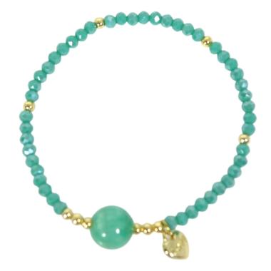 Bracciale donna con pietre da 10 mm in amazzonite peruviana