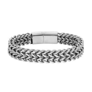 Bracciale doppia Catena Franco in ACCIAIO<BR>