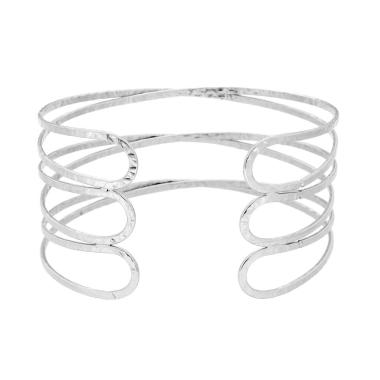 Bracciale Rigido modello Schiava Multifilo Martellato in ACCIAIO <BR>