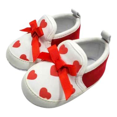 Scarpette tennis tela bimba con cuori Graziella
