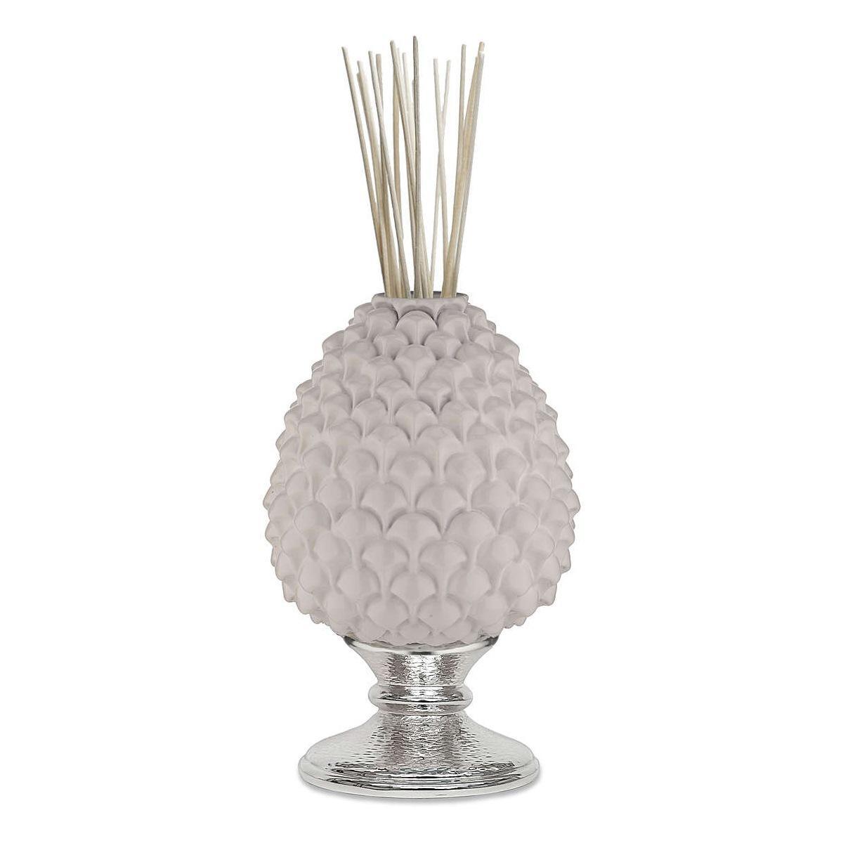 Diffusore ambienti pignatortora base argento h.15,5 cm Valenti