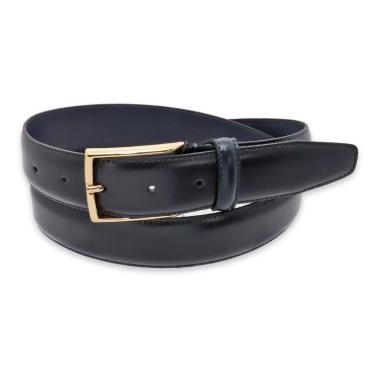 Cintura uomo made in italy in pelle box una cucitura fibbia oro 35mm