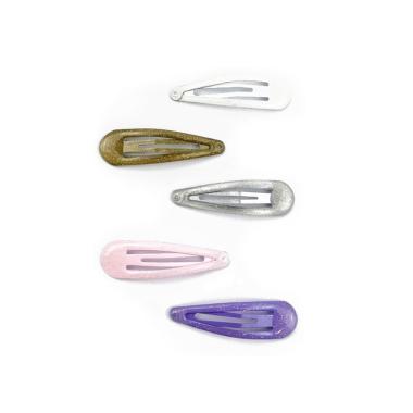 Fermaglio clic clac per capelli 5 cm smaltato glitter