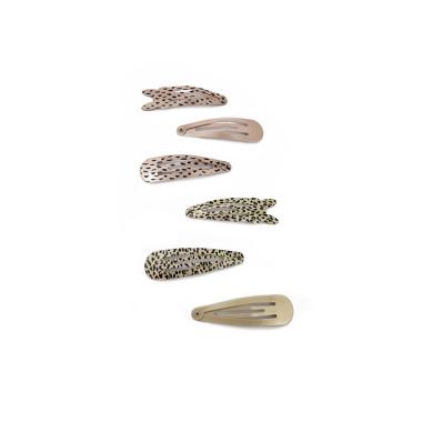 Fermaglio clic clac per capelli in metallo fantasia animalier