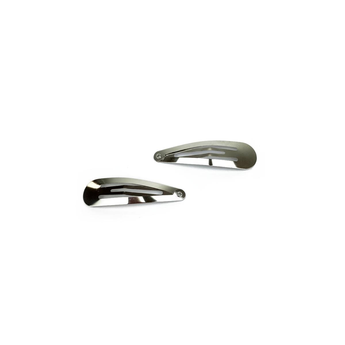 Fermaglio clic clac per capelli 5 cm argentato