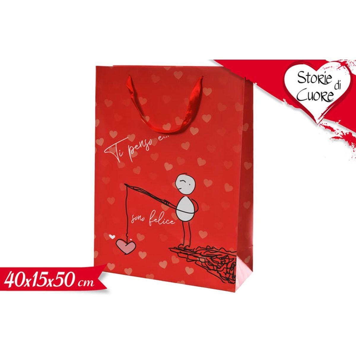 Shopper in carta con stampa 40x50x15 cm