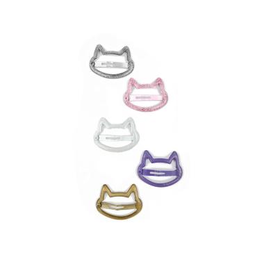 Fermaglio clic clac per capelli 5 cm soft touch gatto Le Kikke