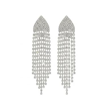 Orecchini pendenti cascata di strass donna Romeo Gigli