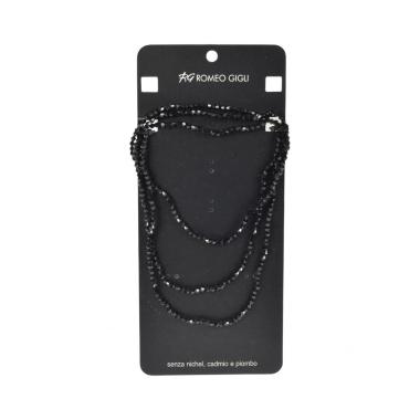 Collana donna lunga con pietre nere Romeo Gigli