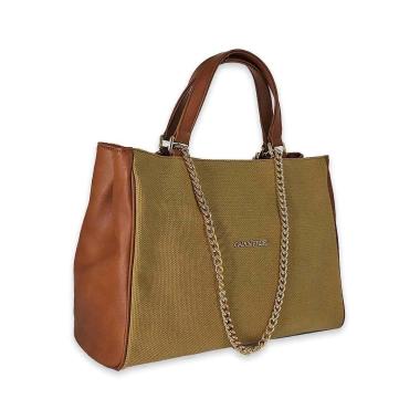 Borsa sacca donna in canvas ed ecopelle Capoverde in Italy