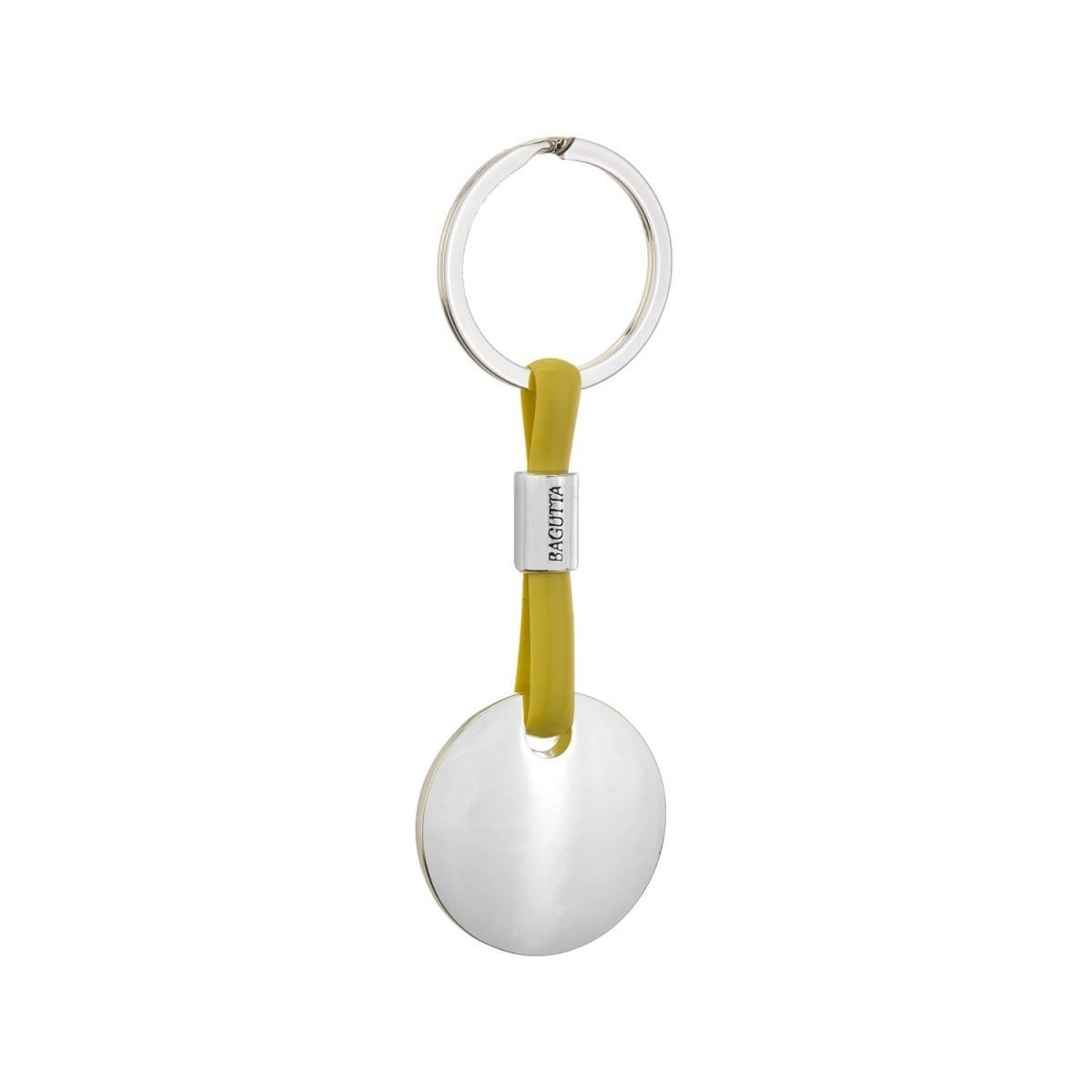 Portachiavi silver plated un anello con pendaglio tondo Bagutta