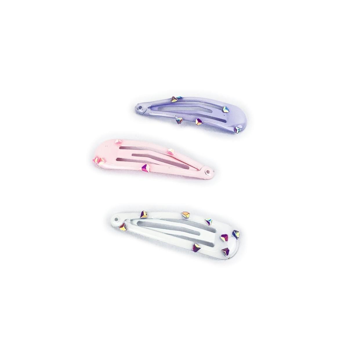 Fermaglio clic clac per capelli 5 cm con pietrine