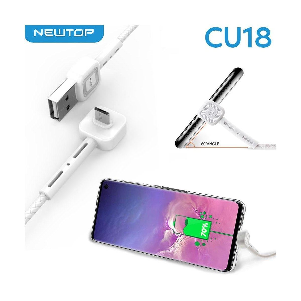 Newtop CU18 cavo ricarica con stand integrato micro usb 150 cm bianco