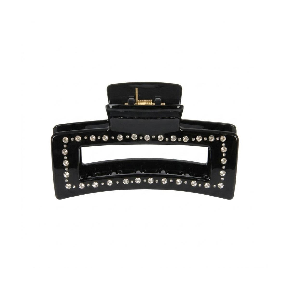 Pinza per capelli grande nera con strass Romeo Gigli