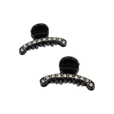 Pinza per capelli piccola nera con strass 2 pezzi Romeo Gigli
