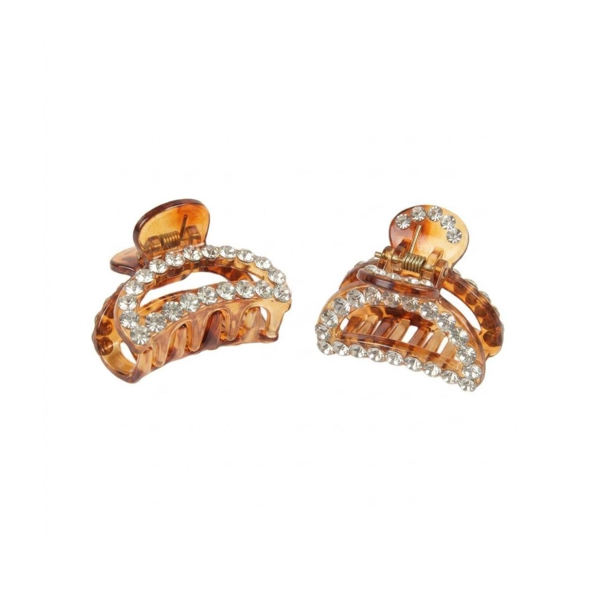 Pinza per capelli piccola tartarugata con strass 2 pezzi Romeo Gigli