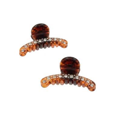 Pinza per capelli piccola tartarugata con strass 2 pezzi Romeo Gigli
