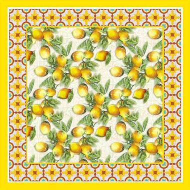 Foulard limoni e maioliche 90x90 cm