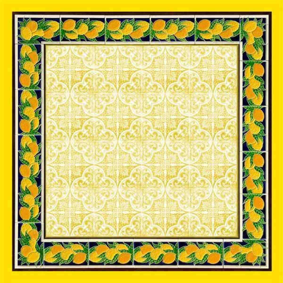 Foulard limoni e maioliche 90x90 cm