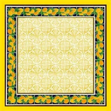 Foulard limoni e maioliche 90x90 cm