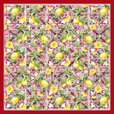 Foulard limoni e maioliche 90x90 cm