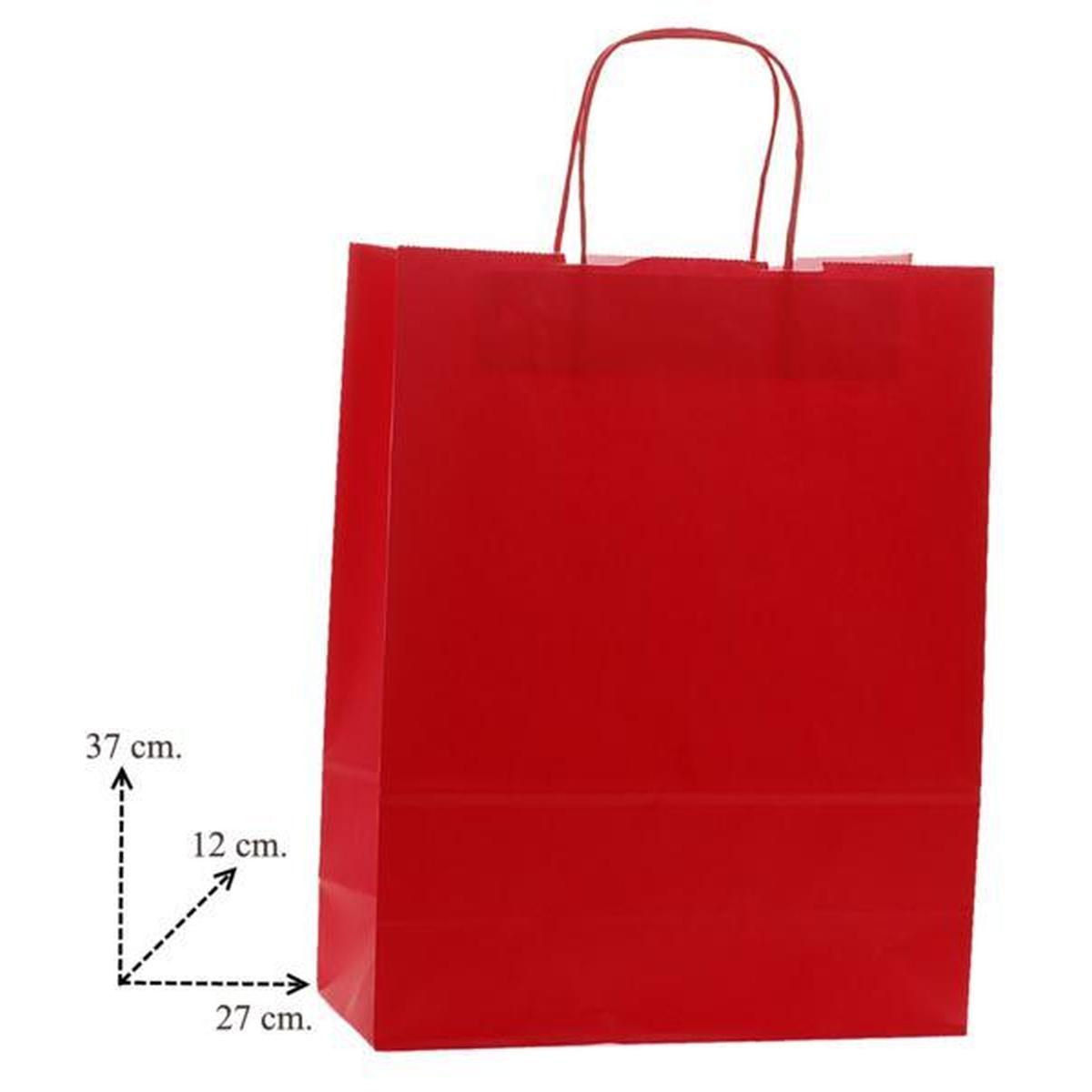 Shopper in carta h.37 x l.27 x p.12 cm colore rosso
