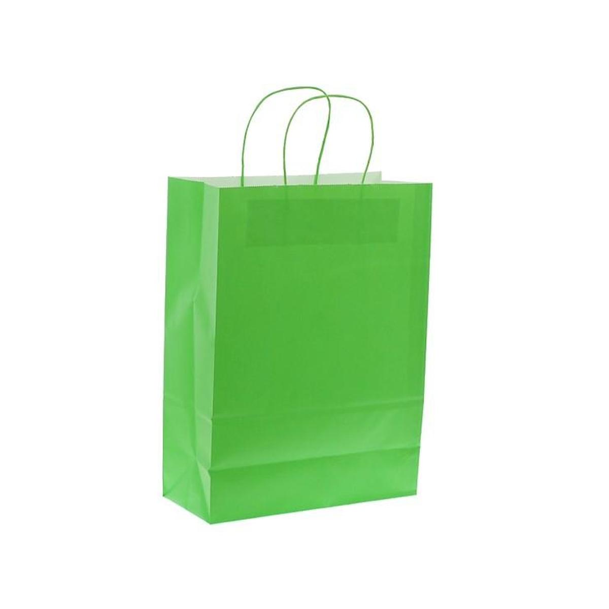 Shopper in carta colore verde chiaro h.37 x l.27 x p.12 cm