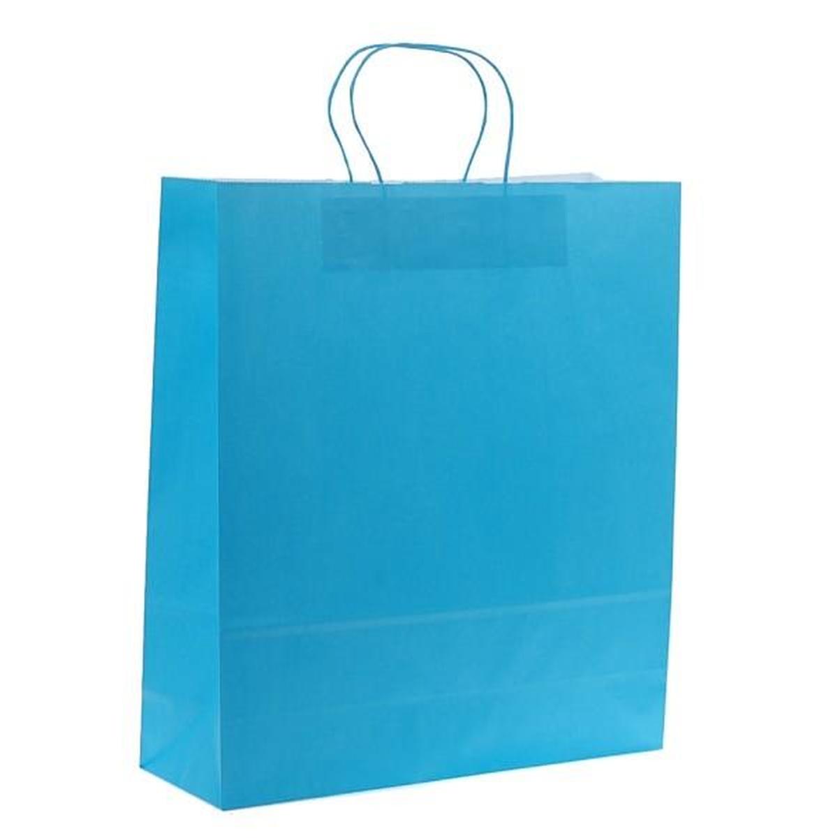 Shopper in carta colore turchese h.41 x l.36 x p.12 cm