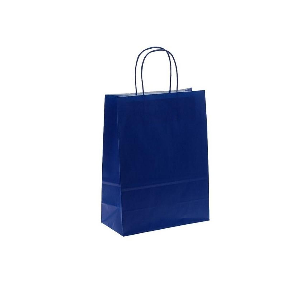 Shopper in carta blu elettrico h.24 x l.18 x p.8 cm