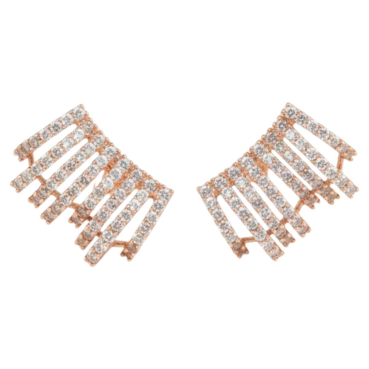 Orecchini donna oro rosa con brillantini Romeo Gigli