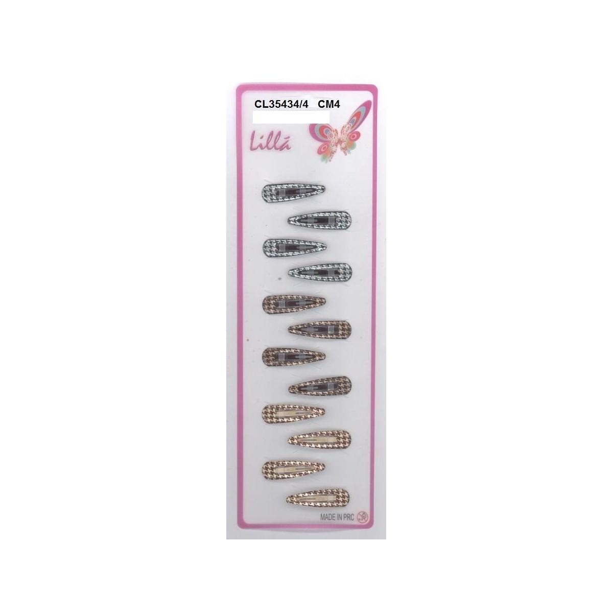 Fermaglio clic clac per capelli in metallo 4 cm pied de poule