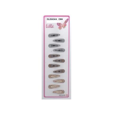 Fermaglio clic clac per capelli in metallo 4 cm pied de poule