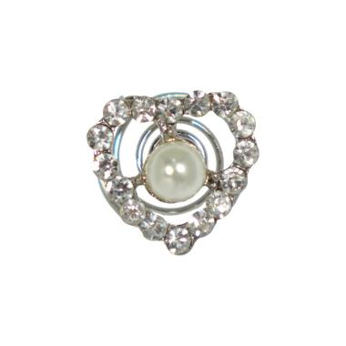 Spirale cuore strass con perla metallo senza nichel Lillà