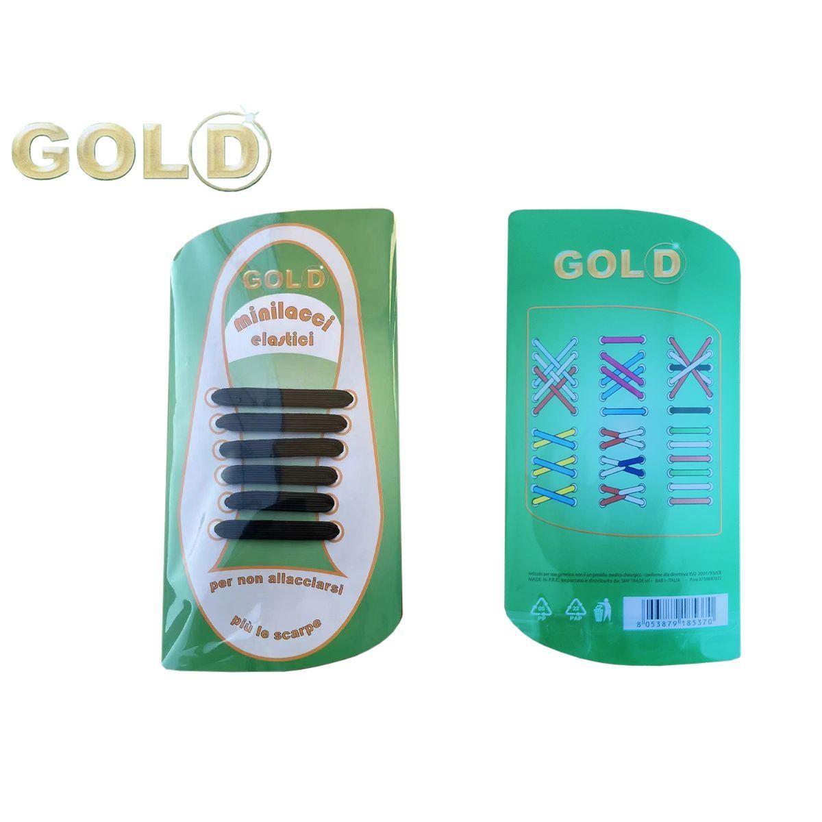 Lacci elastici per scarpe colore nero marca Gold