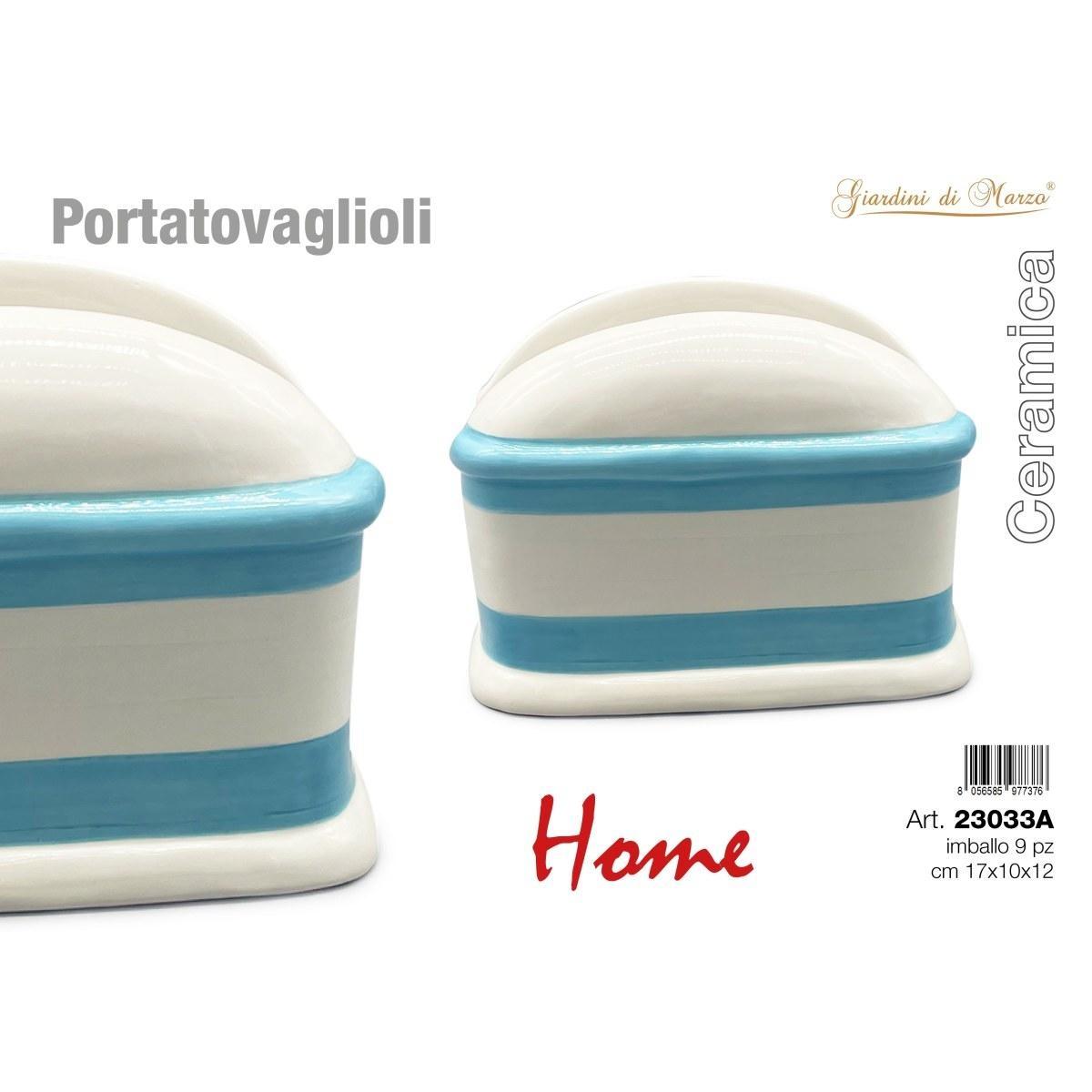 Portatovaglioli ceramica strisce azzurre Home Giardini Di Marzo