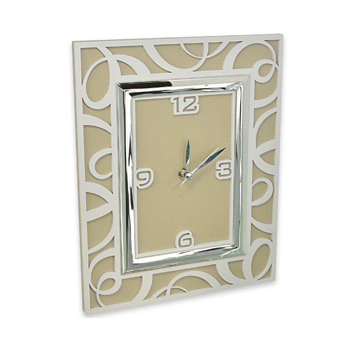Orologio 10x15 traforato cerchi bianco e torttora