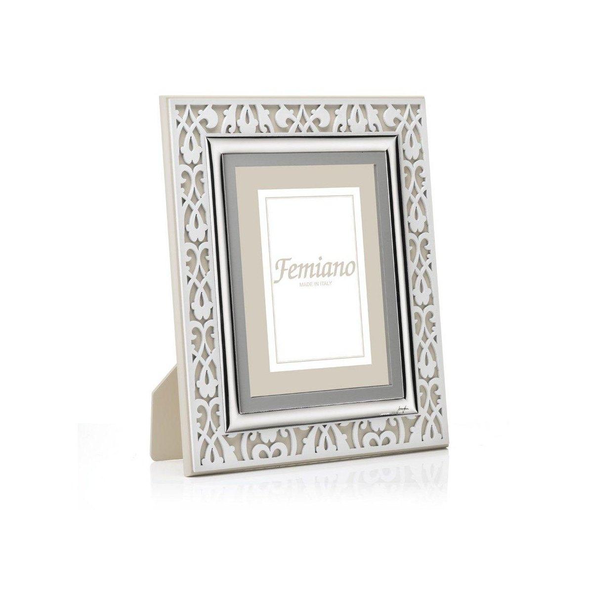 Cornice 15x20 traforata cerchi bianco e tortora
