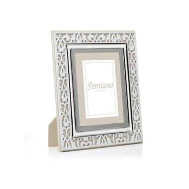 Cornice 15x20 traforata cerchi bianco e tortora