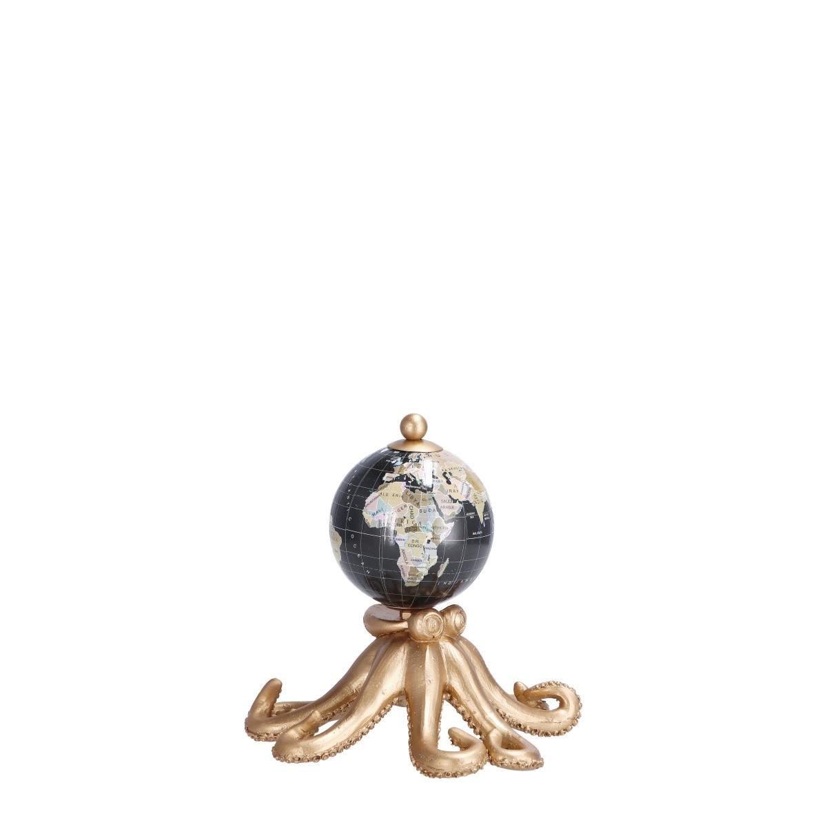 Decorazione in resina modello polpo con mappamondo d17,5 x h16,5 cm
