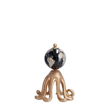 Decorazione in resina modello polpo con mappamondo d15,5 x h21,5 cm