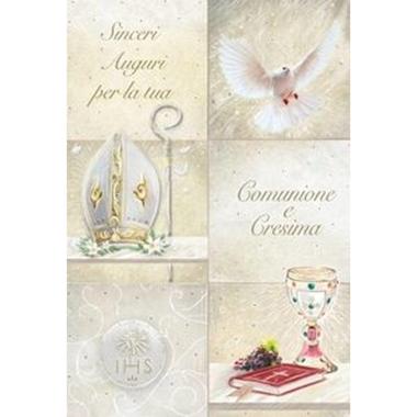 Biglietto comunione /cresima 2 soggetti assortiti