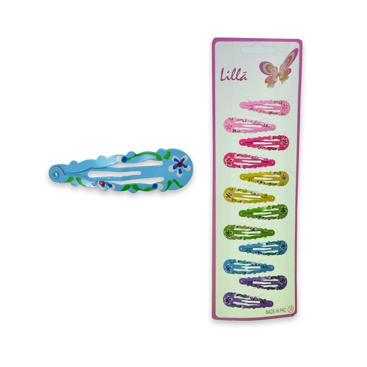 Fermaglio clic clac per capelli 5 cm con fiori