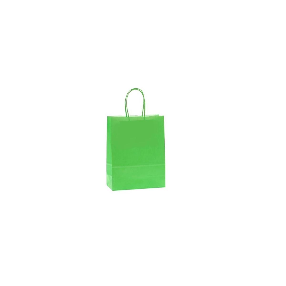 Shopper in carta colore verde chiaro h.24 x l.18 x p.8 cm