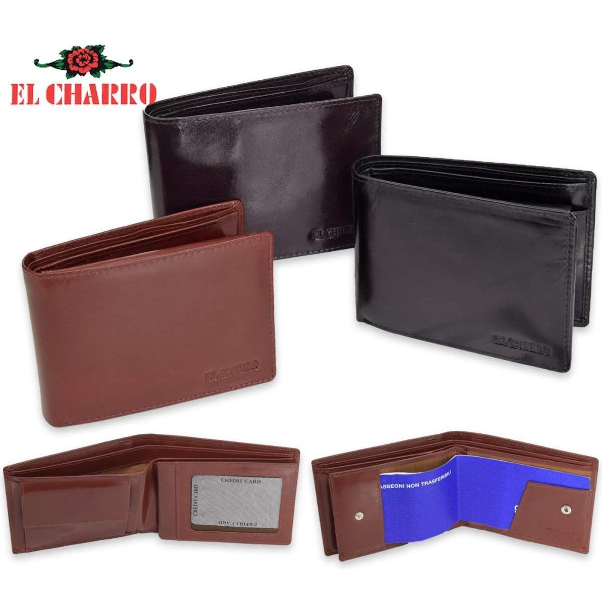 Portafoglio in pelle con porta assegni Made in Italy El Charro